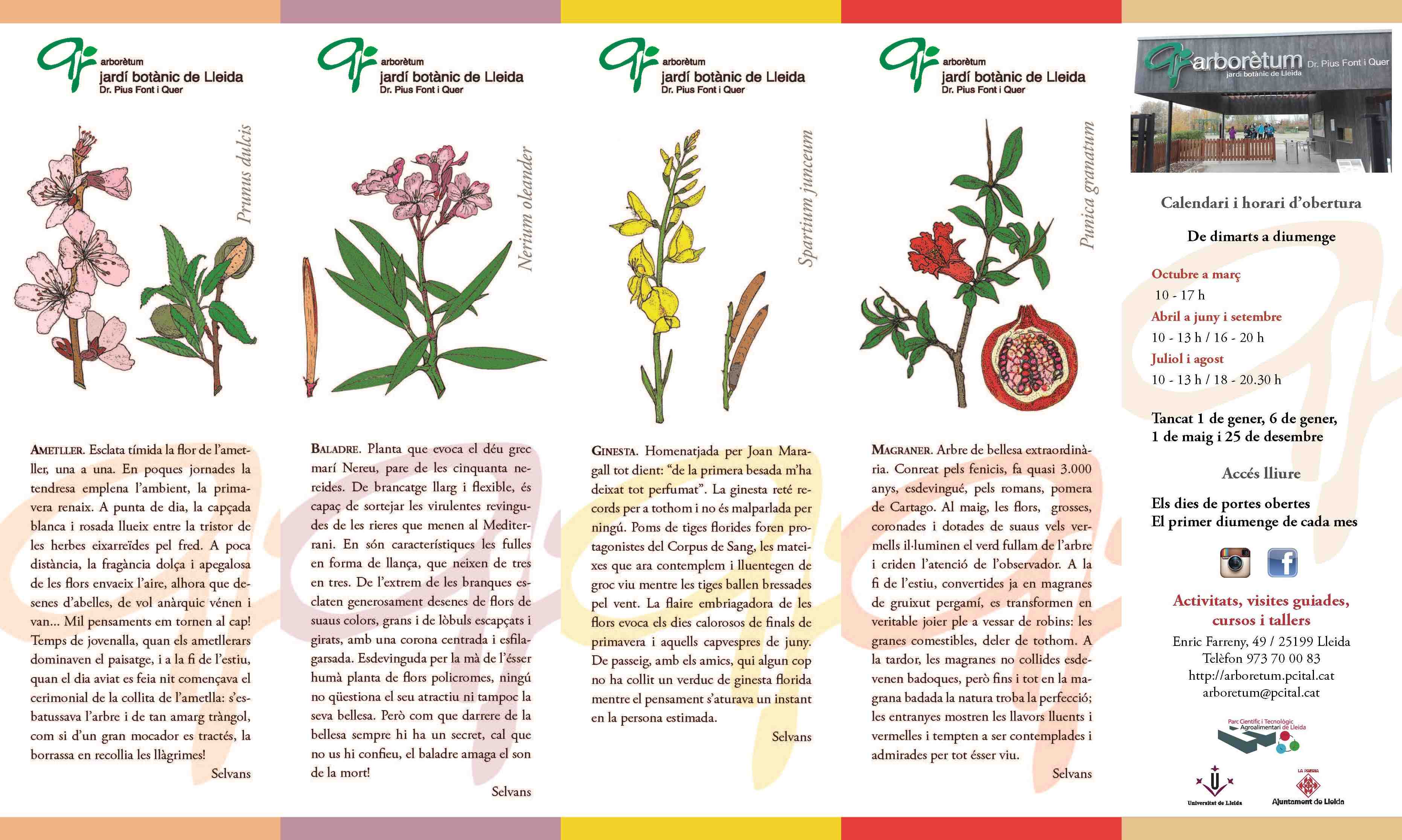El Jardí Botànic-Arborètum de Lleida edita punts de llibre col·leccionables